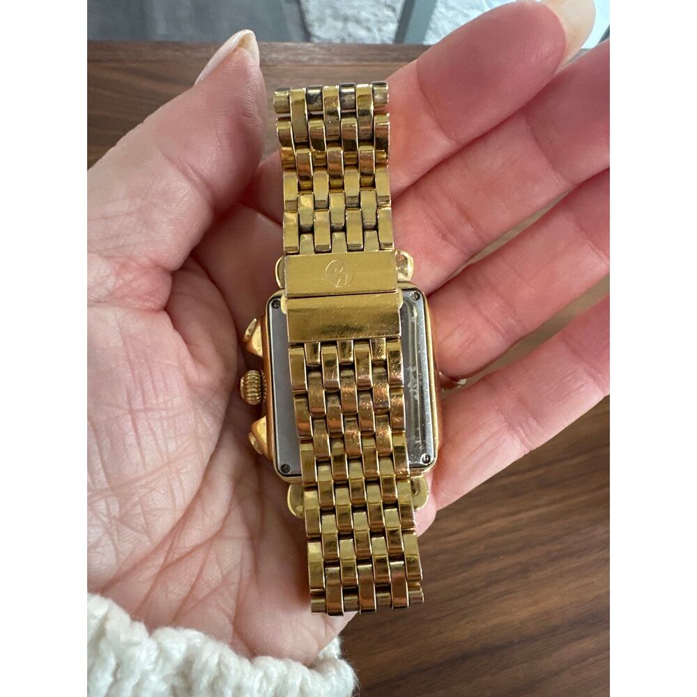 Michele Deco 18K Gold Plated Stainless Steel 33mm Watch - Picture 6 of 10